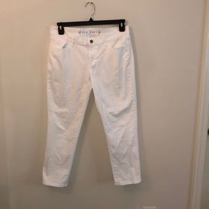 White straight leg jeans